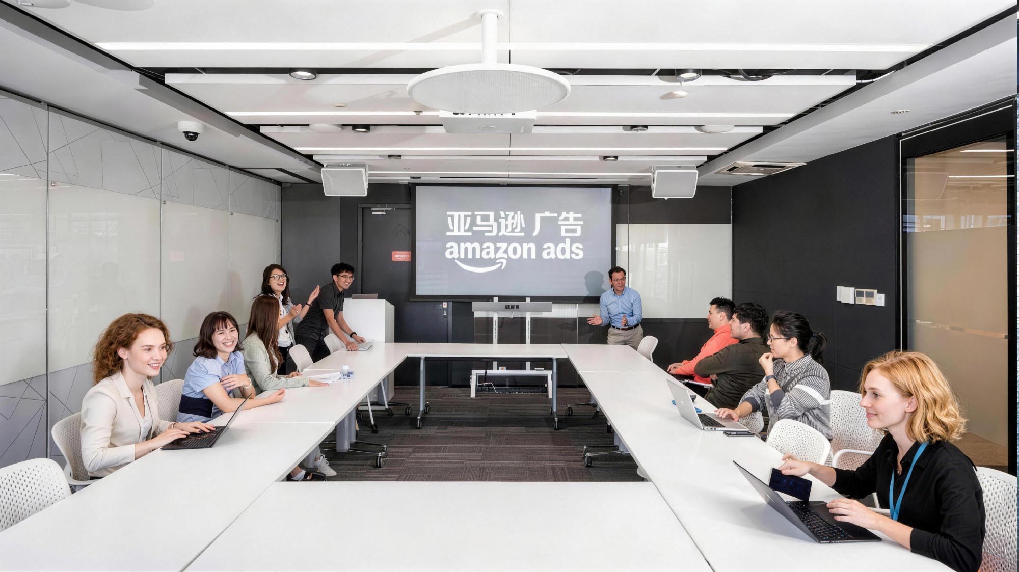 上海亚马逊广告团队会议与企业文化墙